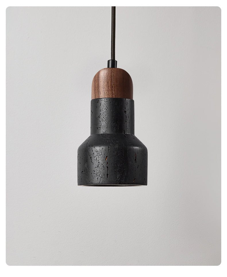Foundry modern Zwart Travertin Hanglamp