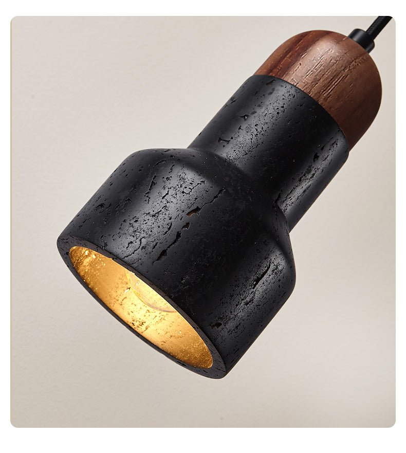 Foundry modern Zwart Travertin Hanglamp