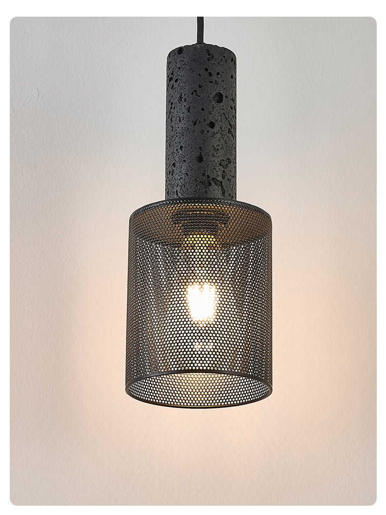 Mona Zwart travertin Metaal Mesh hanglamp