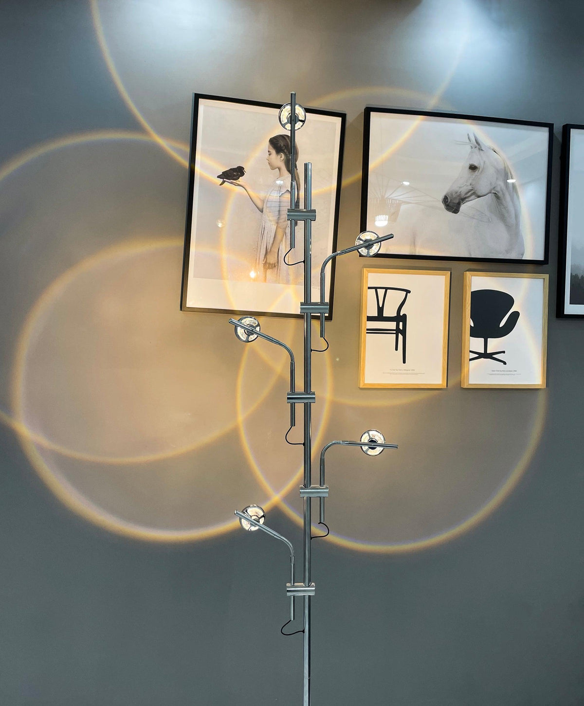 Receiv staal vloerlamp