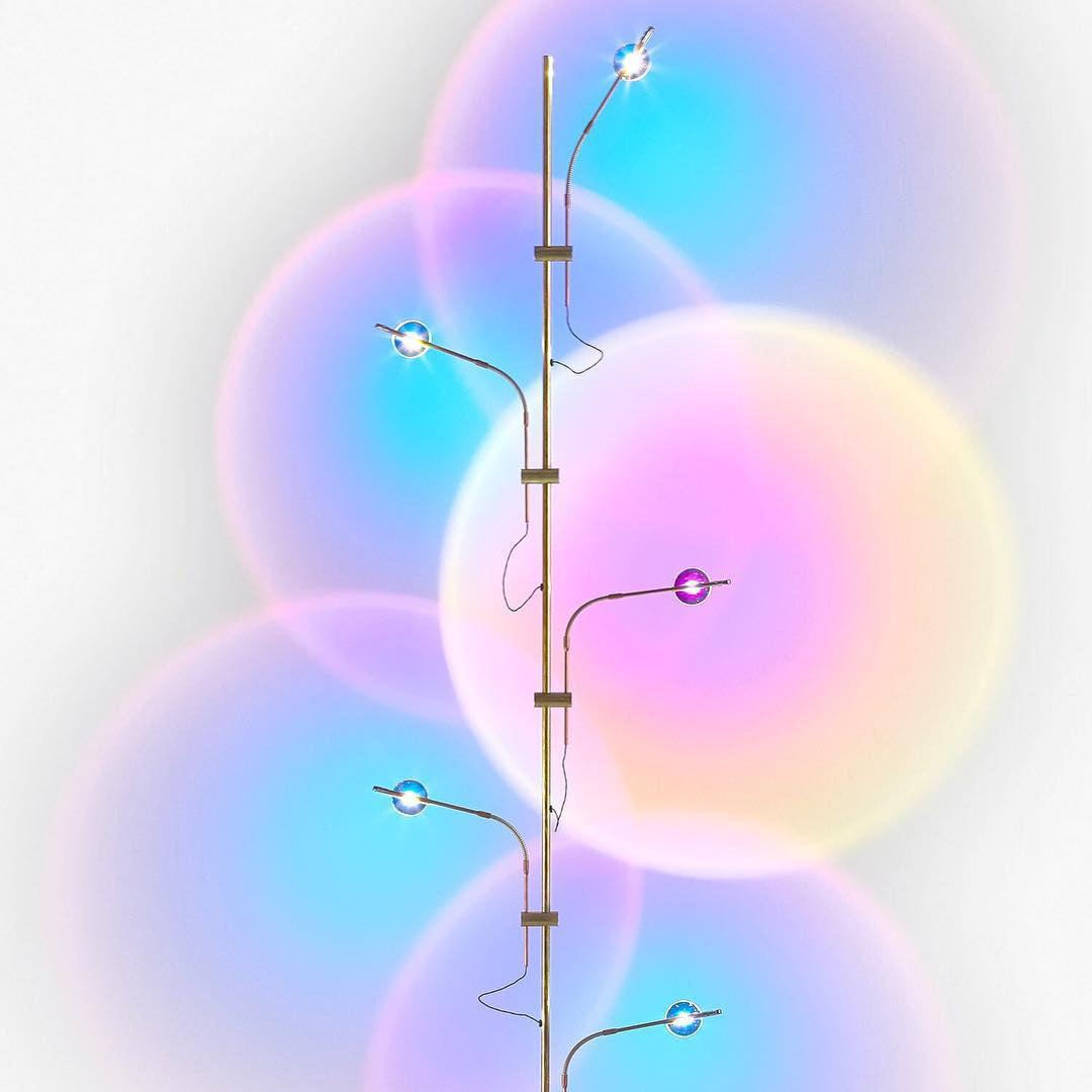 Receiv staal vloerlamp