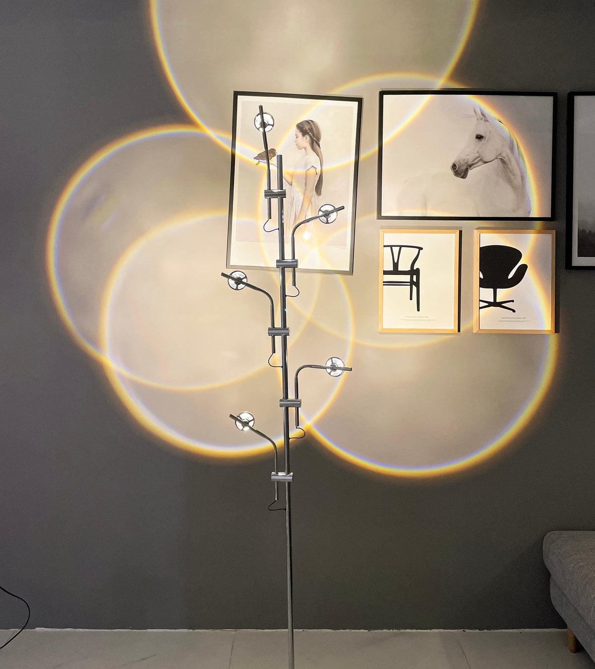 Receiv staal vloerlamp