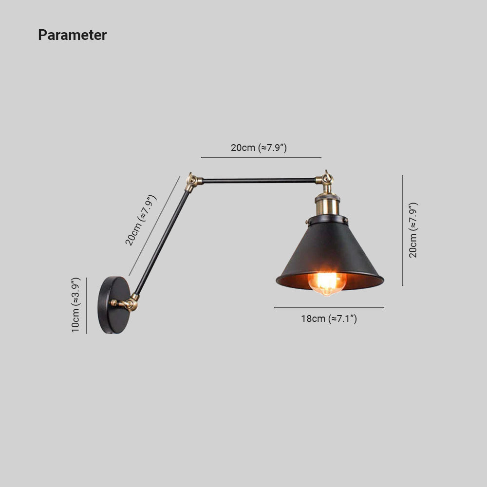 Brady Retro Ronde LED Wandlampen Metaal Slaapkamer Woonkamer