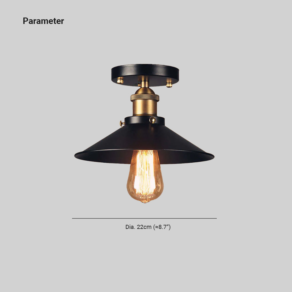 Alessio Industriele Vintage LED Plafondlamp Zwart  Metaal Eetkamer