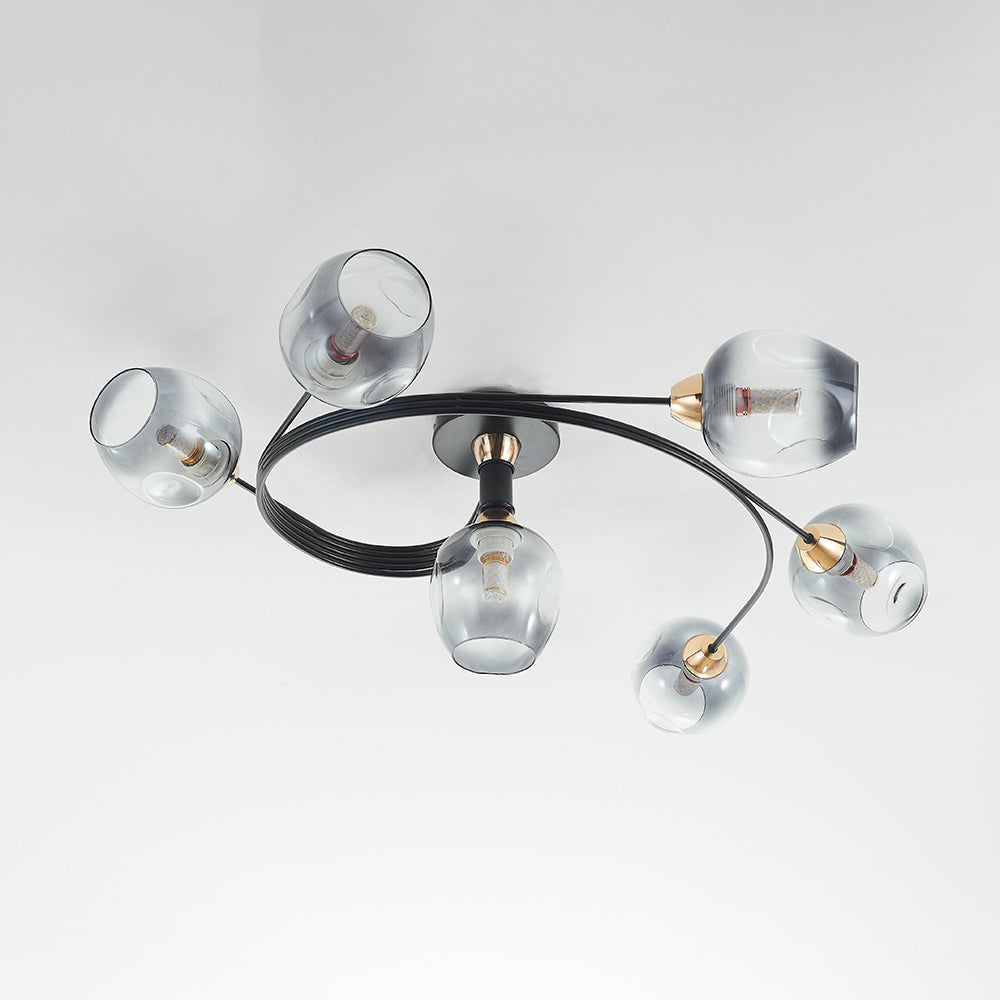 Valentina Moderne Mooi LED  Plafondlampen Stijlvol Zwart Metaal/Glas Slaapkamer