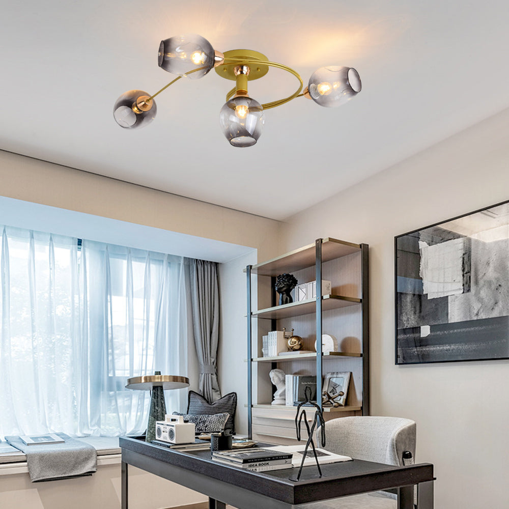 Valentina Moderne Mooi LED  Plafondlampen Stijlvol Zwart Metaal/Glas Slaapkamer