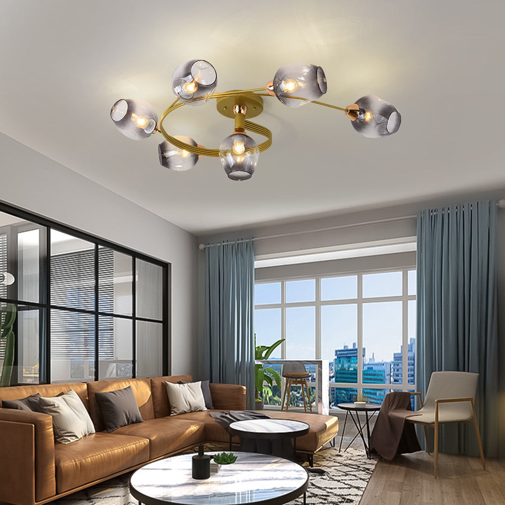 Valentina Moderne Mooi LED  Plafondlampen Stijlvol Zwart Metaal/Glas Slaapkamer