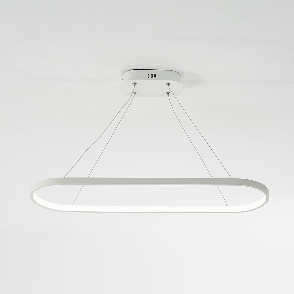 Edge Moderne Oval  LED Hanglamp Zwart/Wit/Goud  Metaal/Silicone Woon/Eetkamer