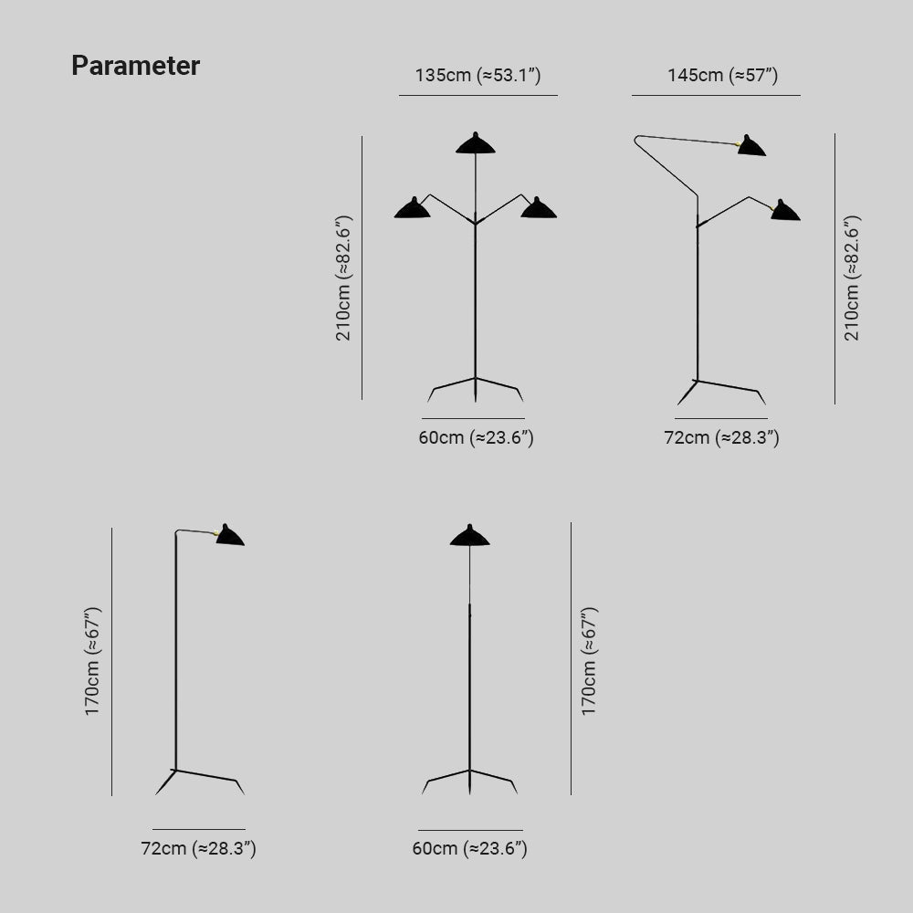 Schmitt Grote LED Vloerlampen Zwart Metaal Woonkamer Studiekamer
