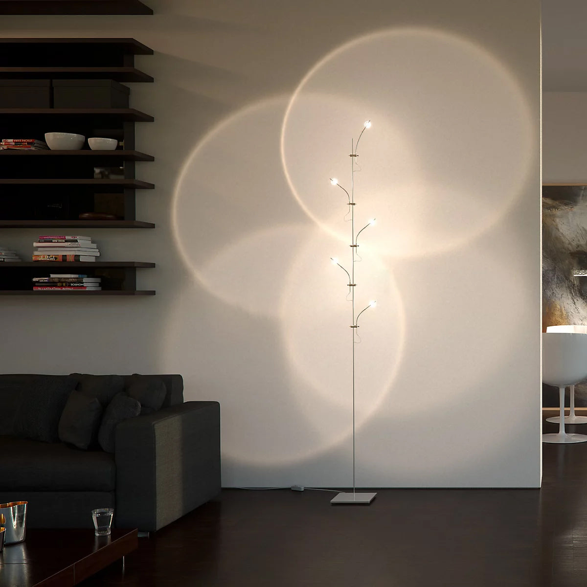 Receiv staal vloerlamp