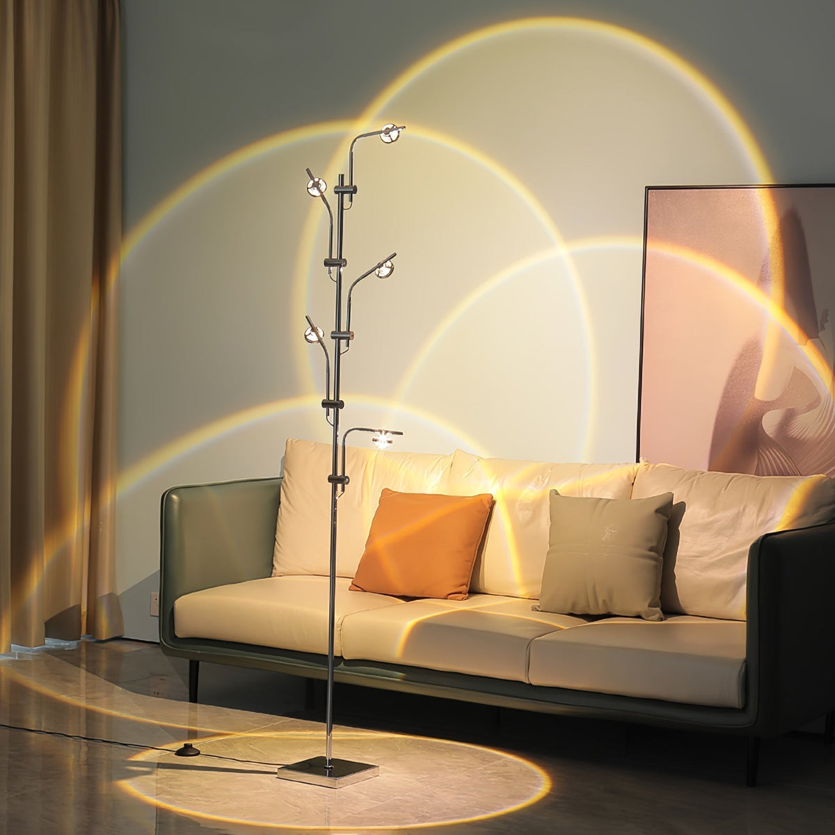 Receiv staal vloerlamp