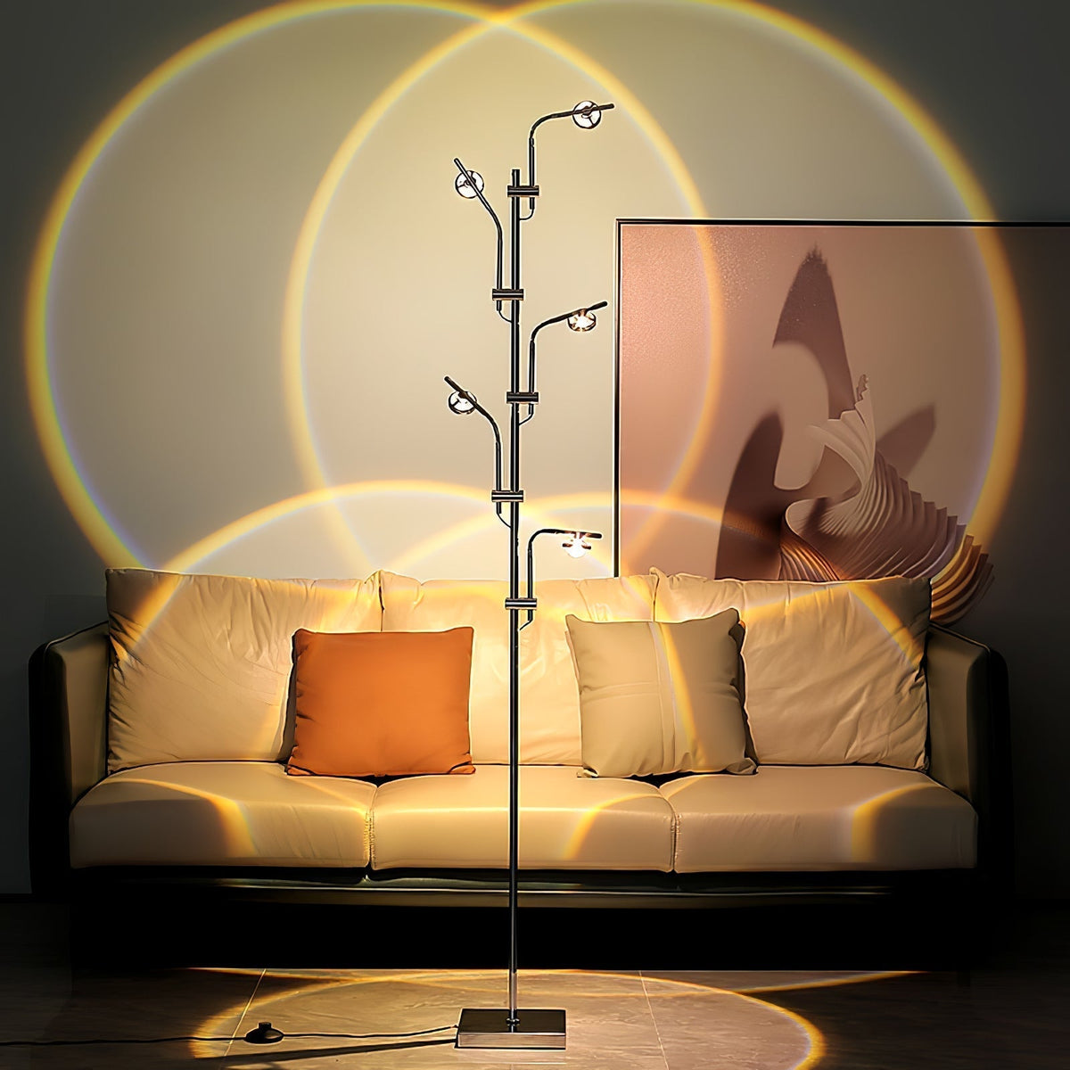 Receiv staal vloerlamp