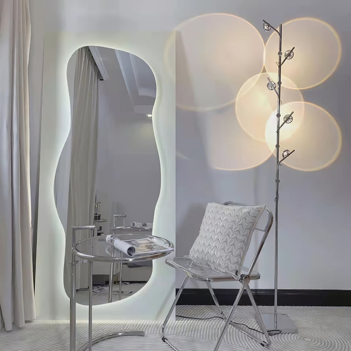 Receiv staal vloerlamp