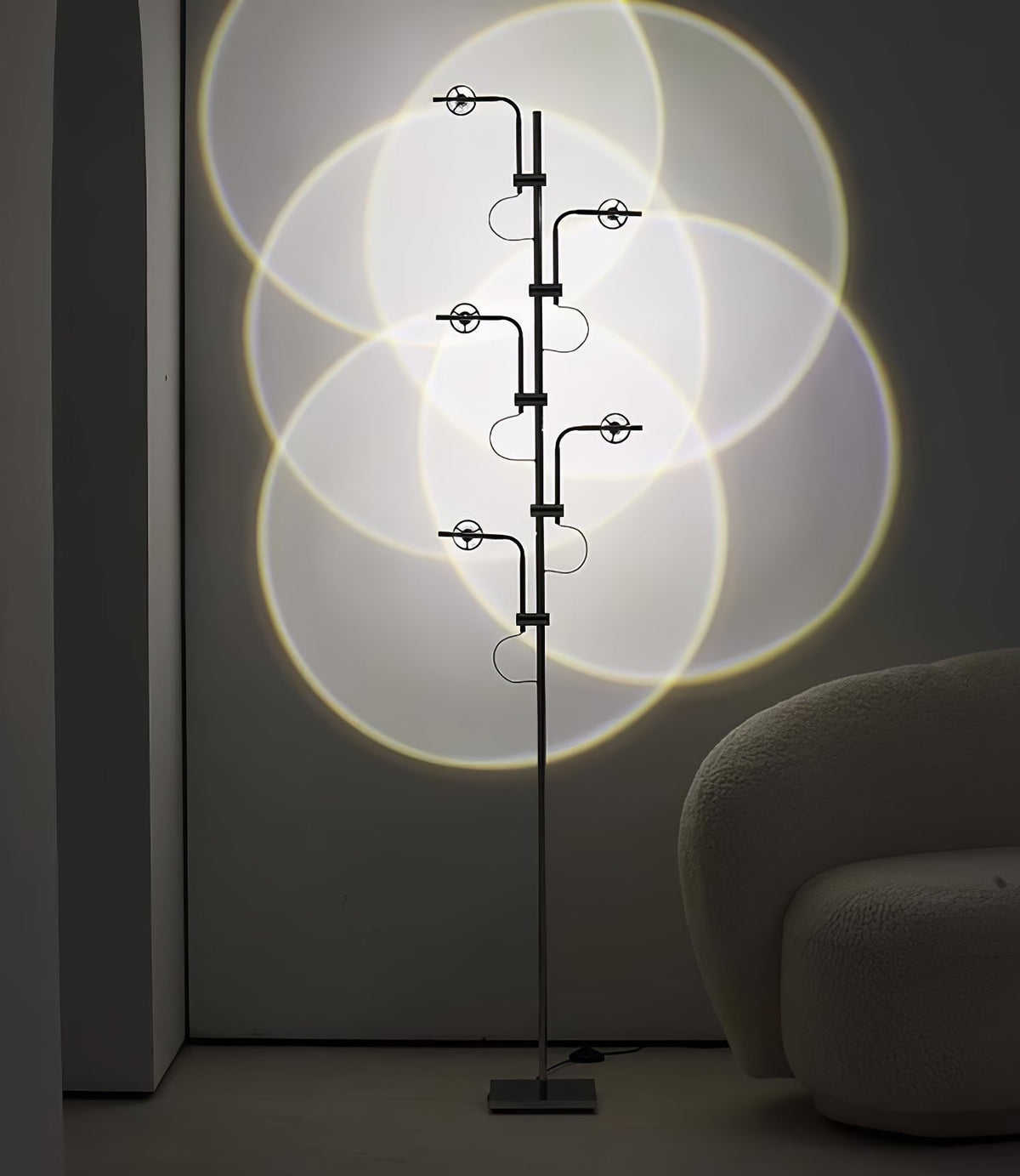 Receiv staal vloerlamp