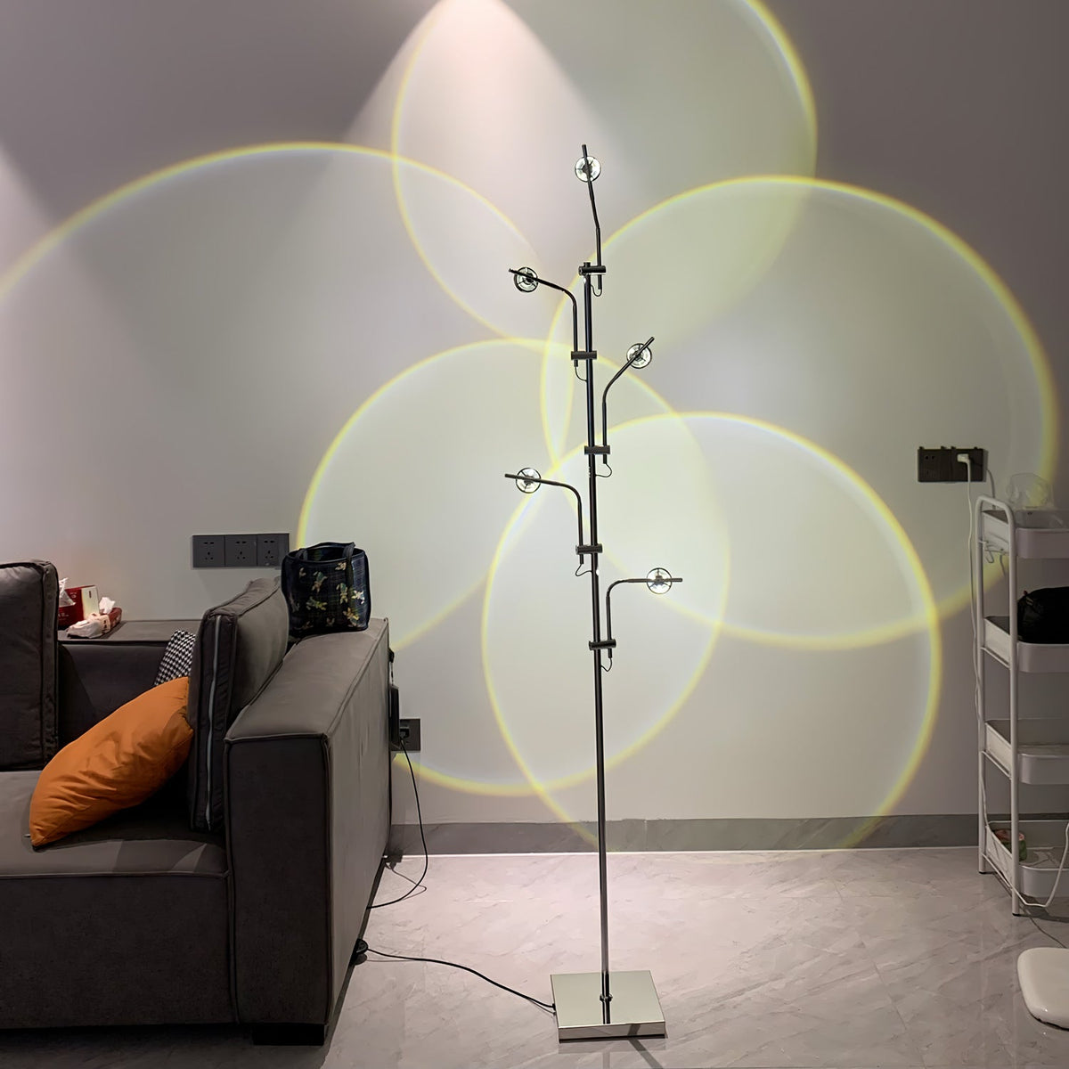 Receiv staal vloerlamp