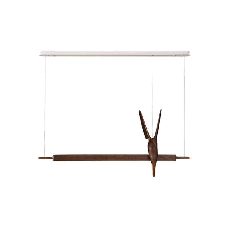Varinisra sculpturale hanglamp van walnoothout