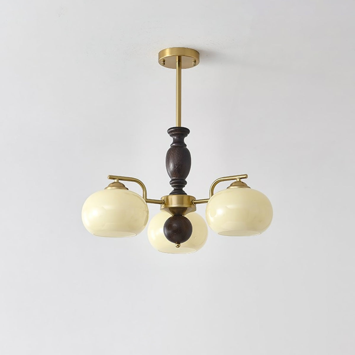 Elverora Kroonluchter Walnoot Beige Bolvormig