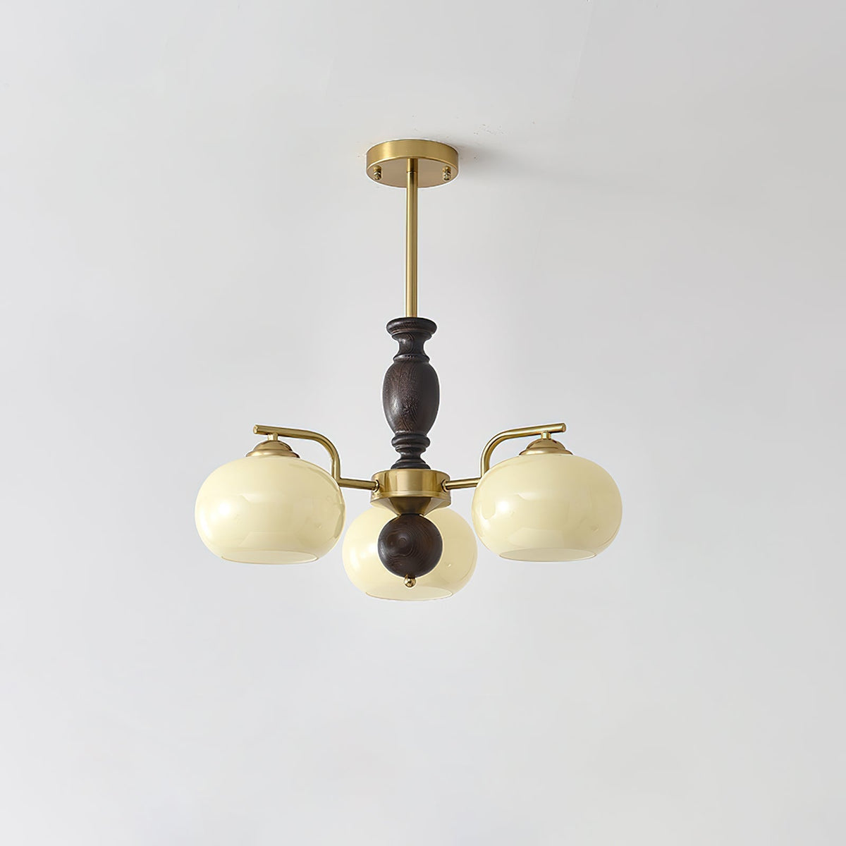 Elverora Kroonluchter Walnoot Beige Bolvormig