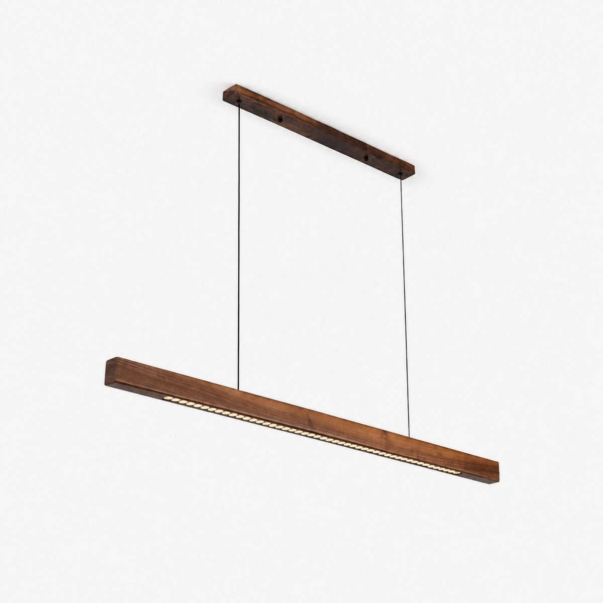 Houten lineaire hanglamp met LED