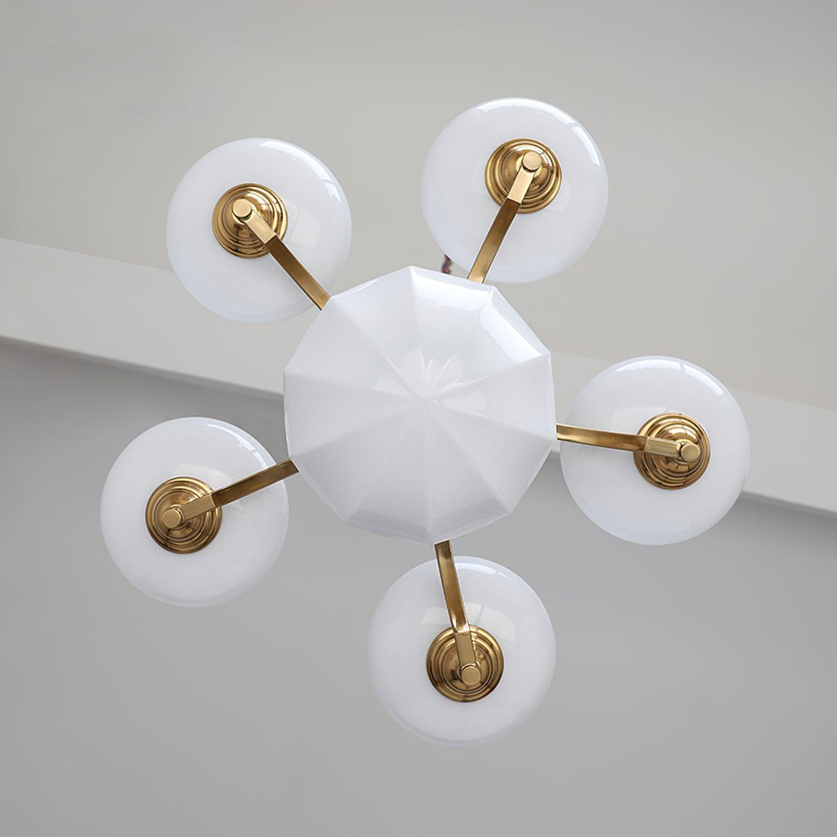 Veliniel kroonluchter Warre Satin Nickel glas IJzer