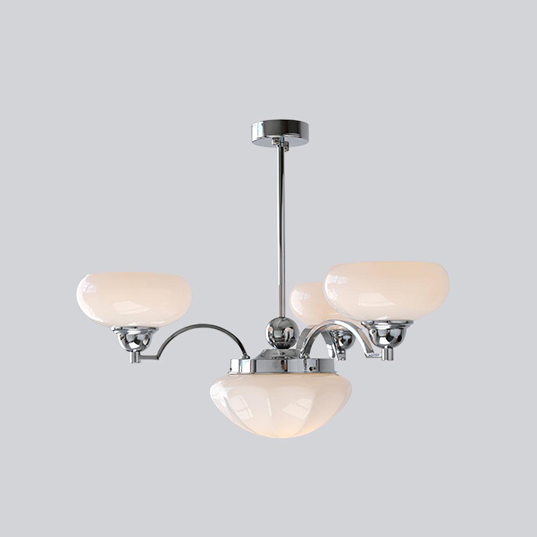 Veliniel kroonluchter Warre Satin Nickel glas IJzer
