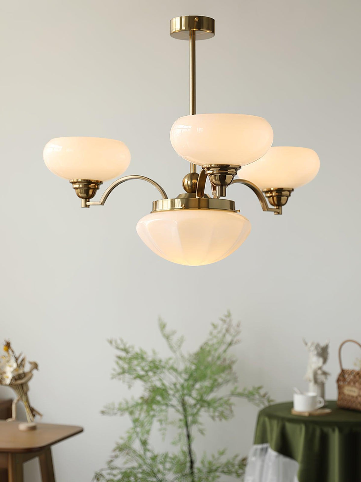 Veliniel kroonluchter Warre Satin Nickel glas IJzer