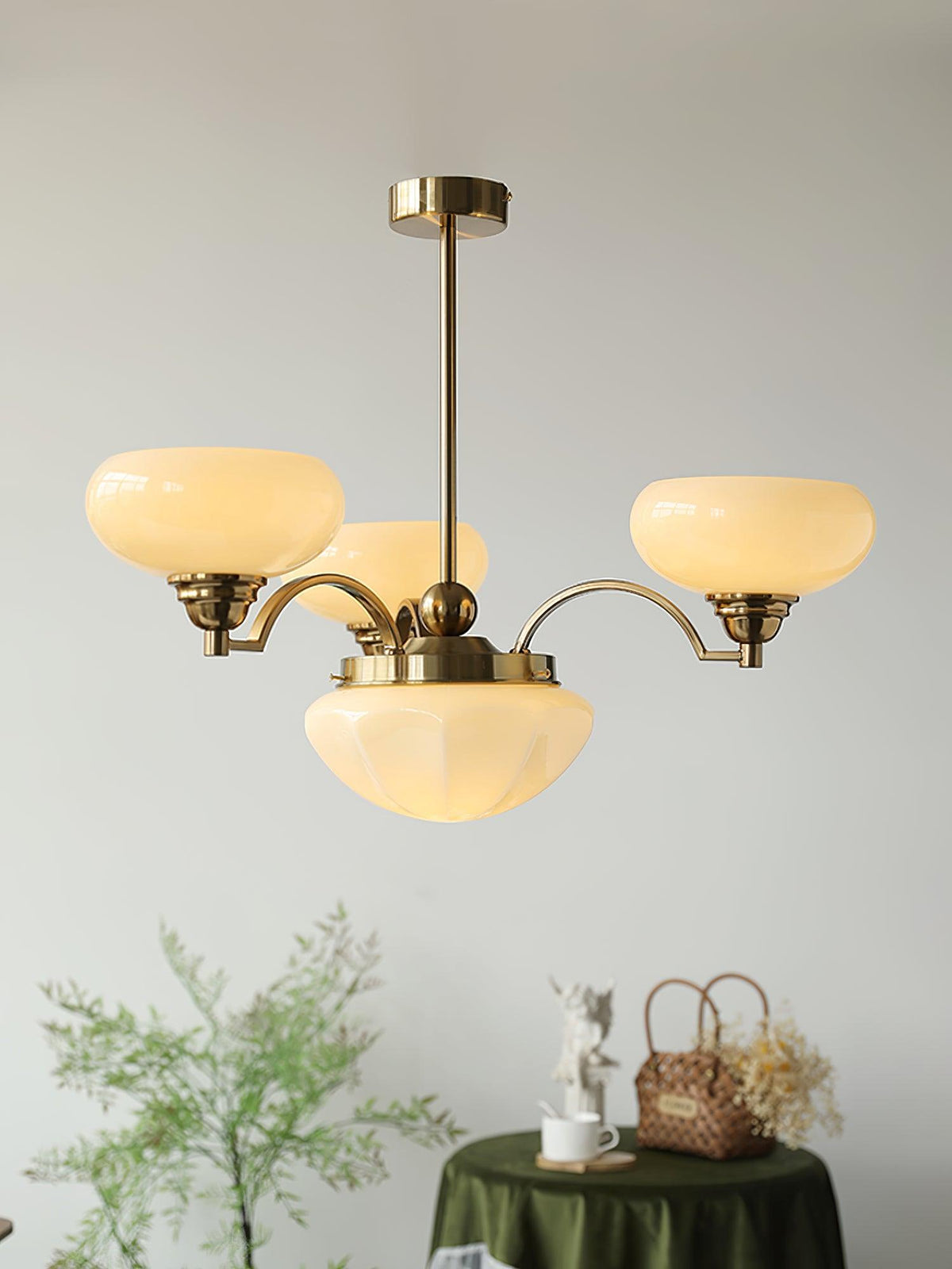 Veliniel kroonluchter Warre Satin Nickel glas IJzer