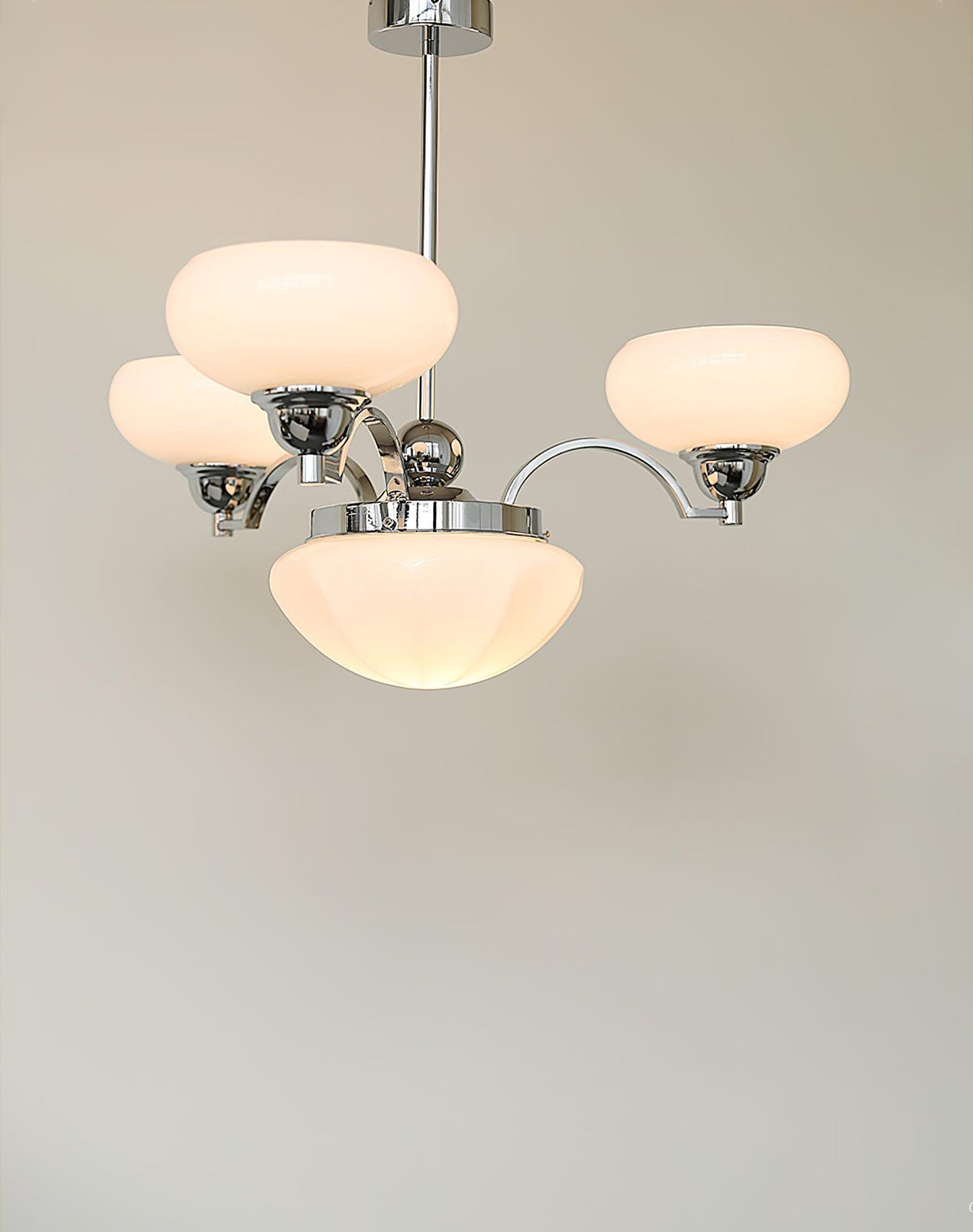 Veliniel kroonluchter Warre Satin Nickel glas IJzer