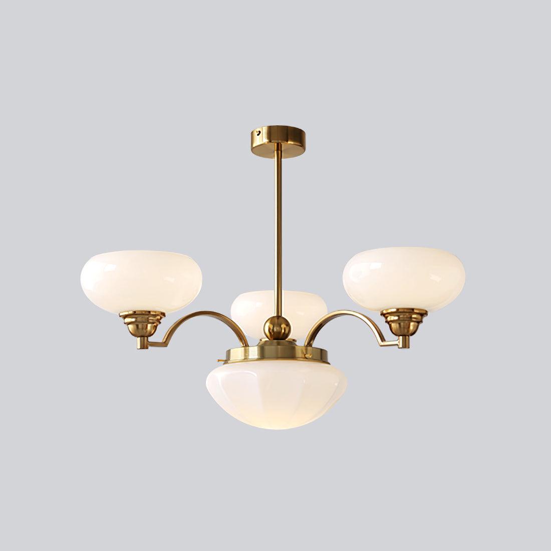 Veliniel kroonluchter Warre Satin Nickel glas IJzer