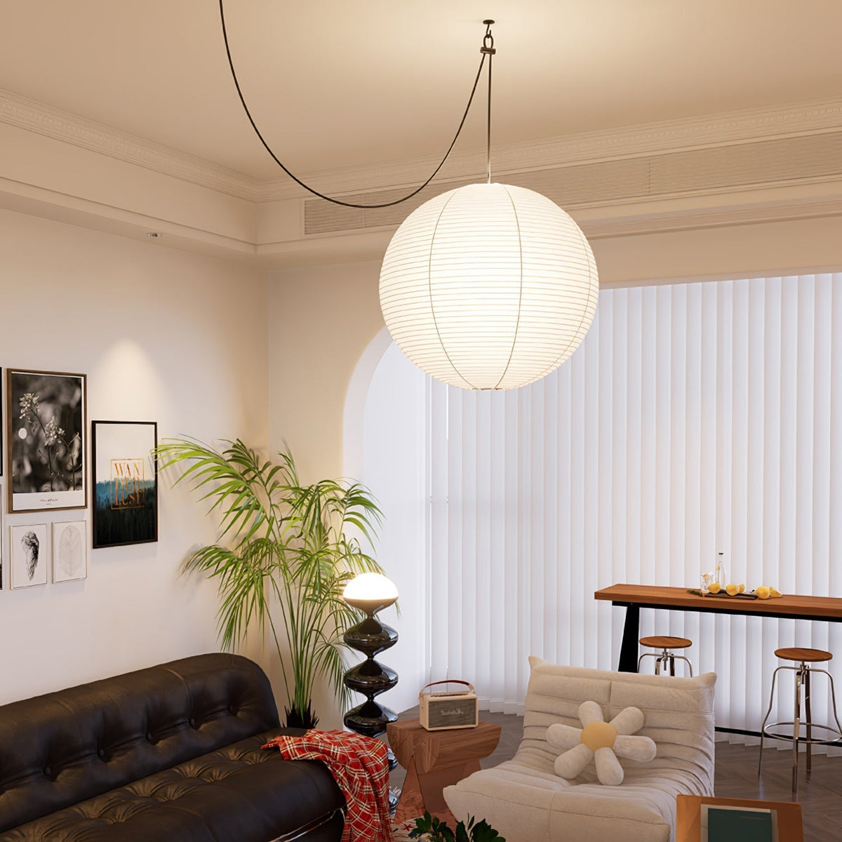 Kalemu Vintage hanglamp van muzelijn papier