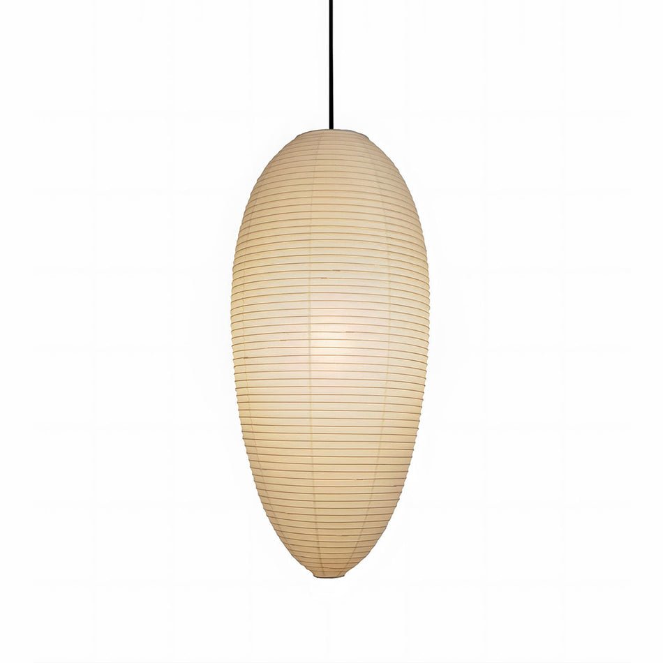Myraean Moderne minimalistische hanglamp met bamboe en papier in kastanjebruin