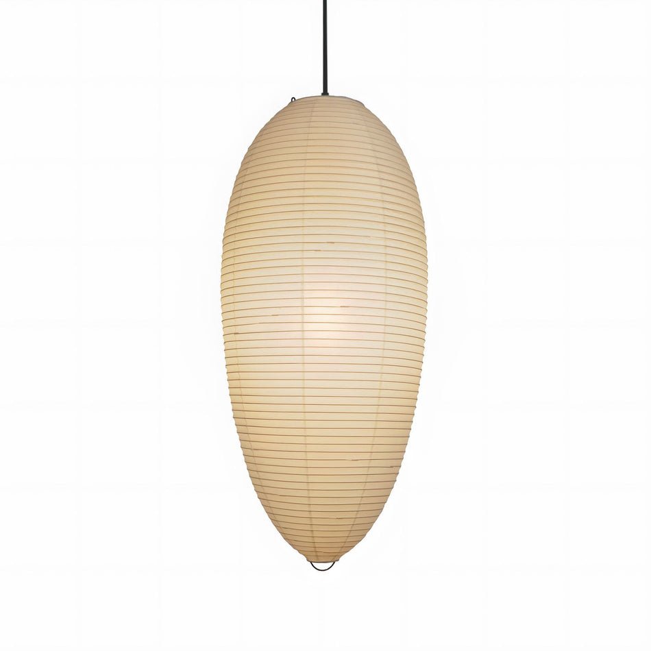 Myraean Moderne minimalistische hanglamp met bamboe en papier in kastanjebruin