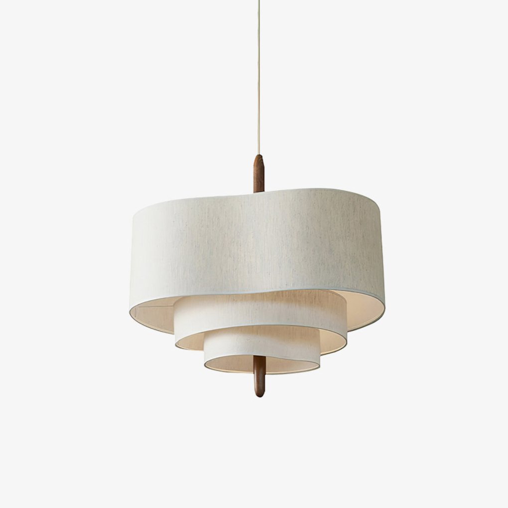 Salemu elegantie Wave Ladder Houten Stof hanglamp