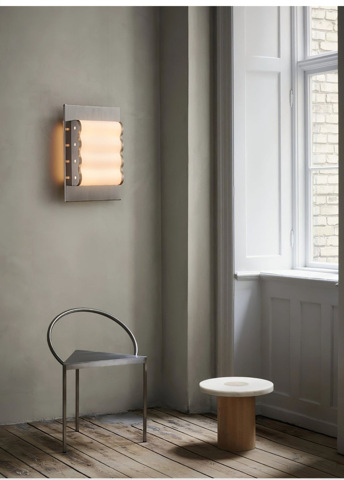 Wave wandlamp met moderne stoffen kap