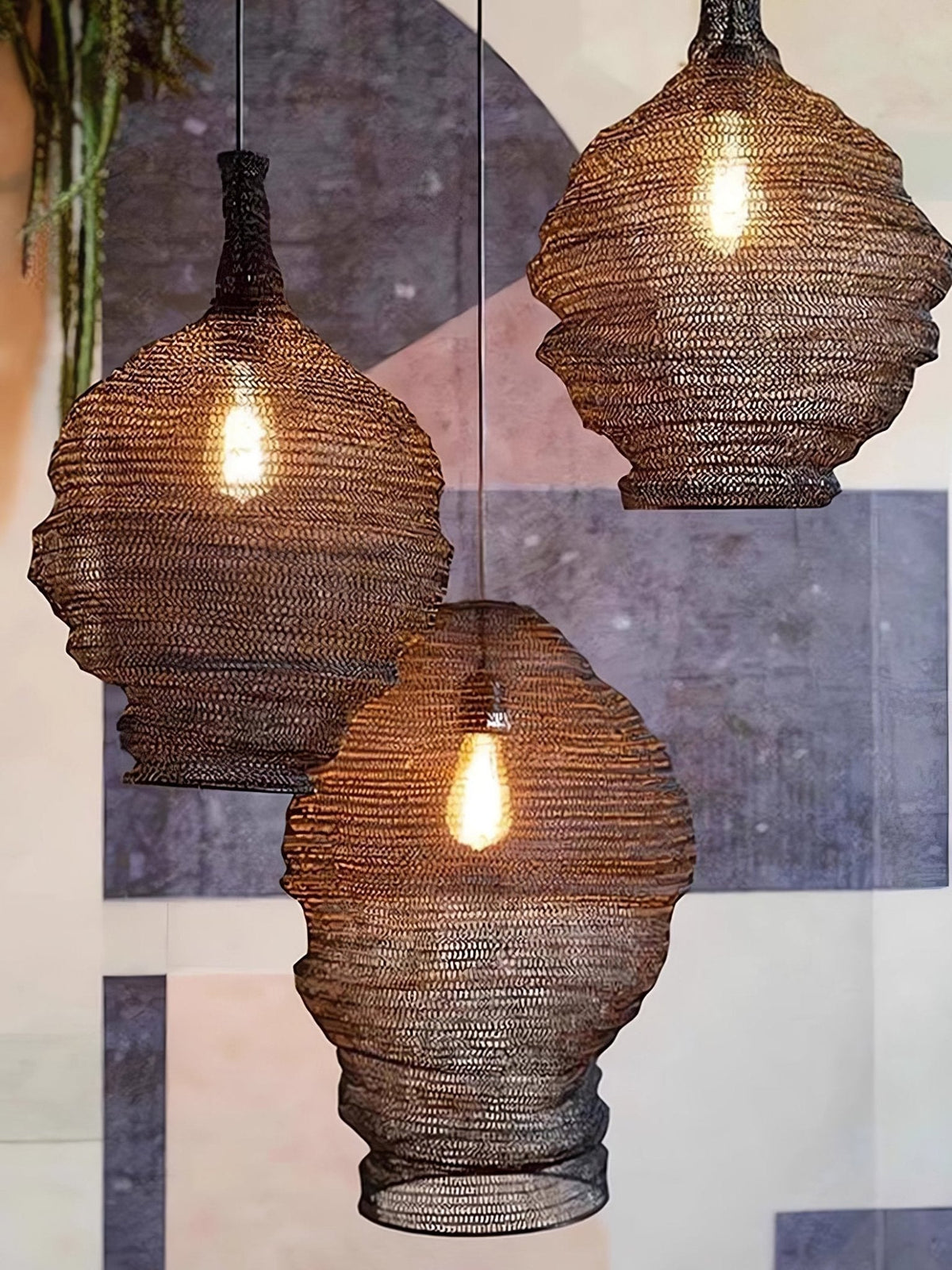 Vae industriële hanglamp van draad