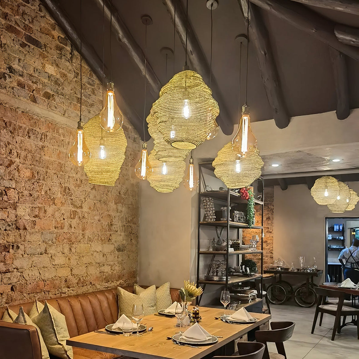 Vae industriële hanglamp van draad