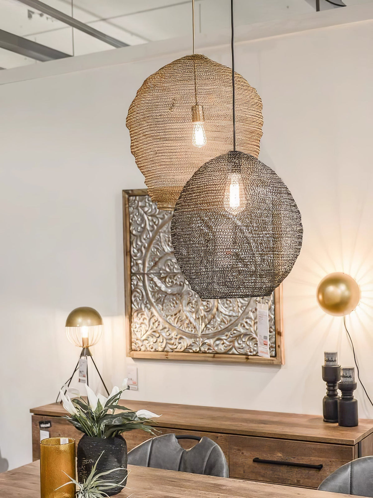 Vae industriële hanglamp van draad