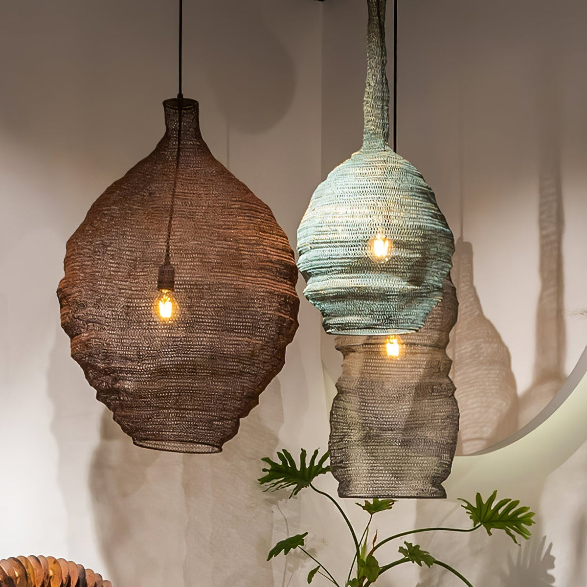 Vae industriële hanglamp van draad