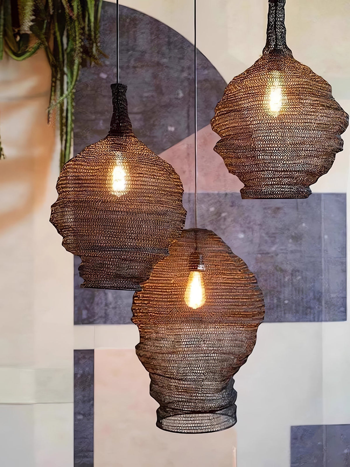 Vae industriële hanglamp van draad