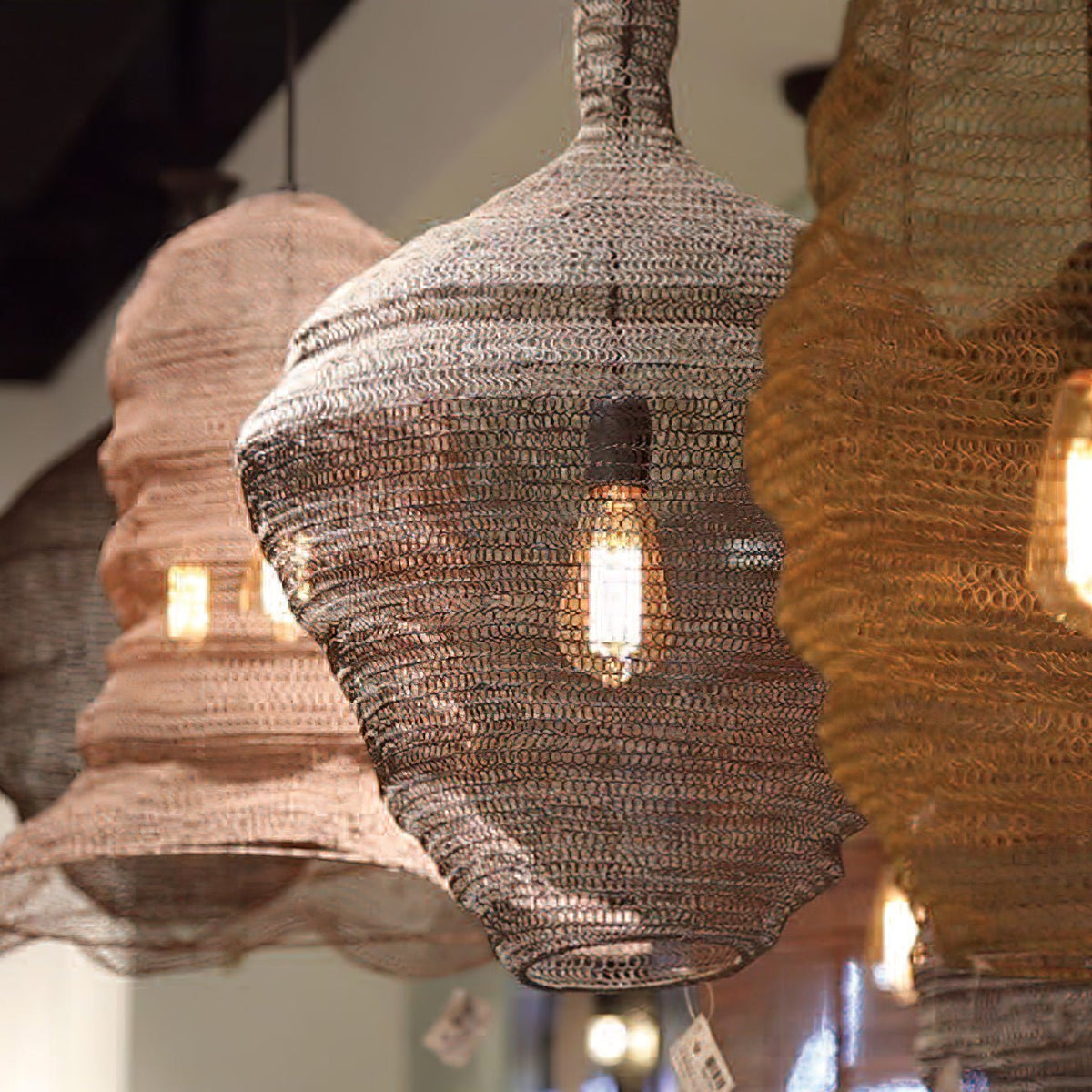 Vae industriële hanglamp van draad