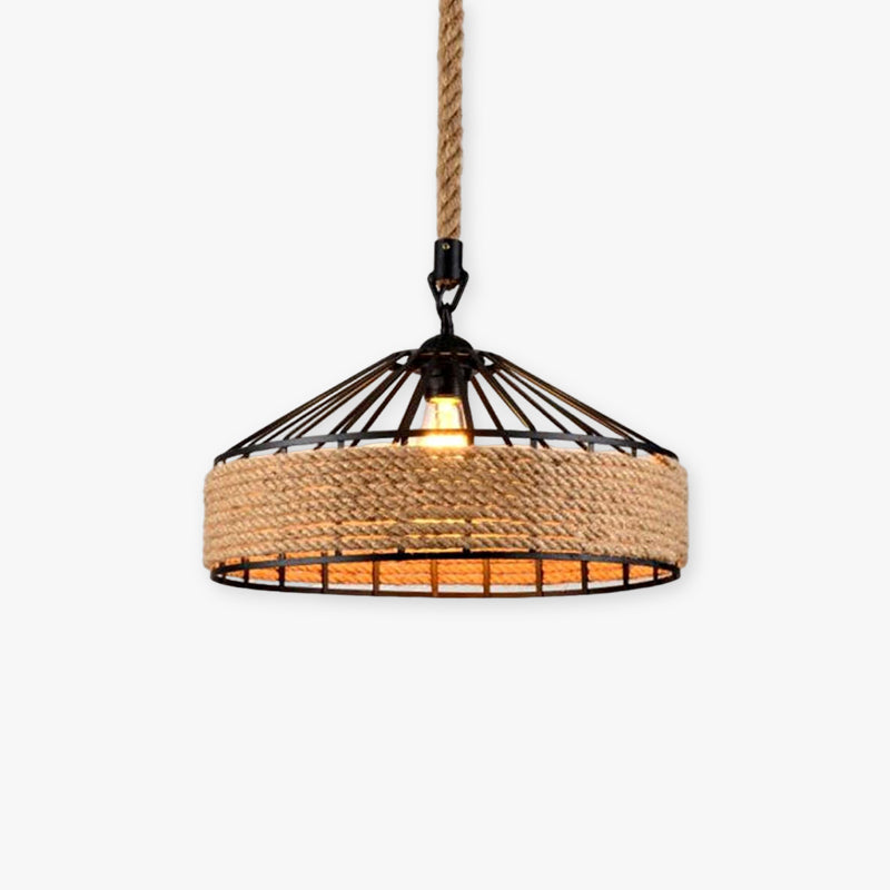 Alessio Retro LED Hanglampen Bruin Metaal Touw Eetkamer Slaapkamer