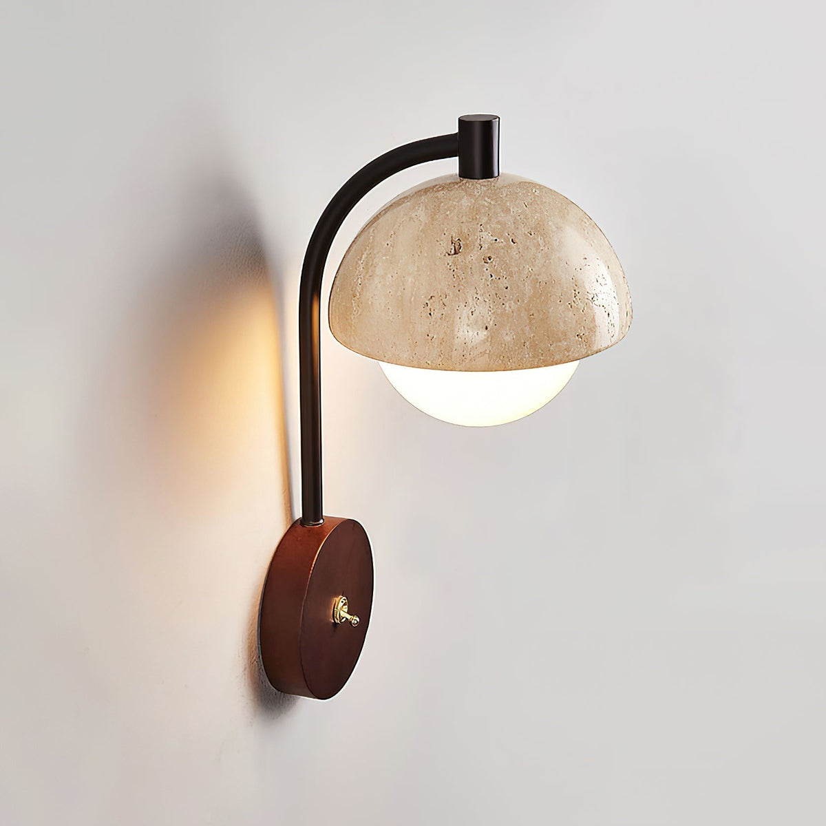 Valelaine wandlamp met travertin