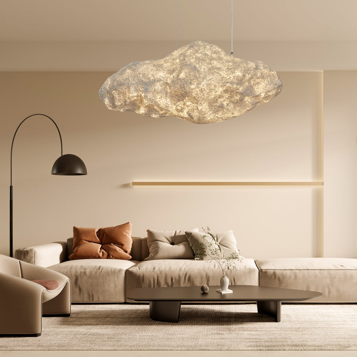 Elliros Textured Paper Pulp hanglamp