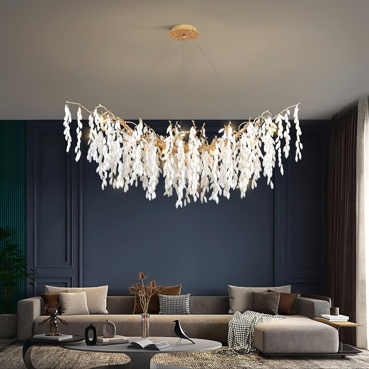 Florealis kroonluchter met cascaderend kristal