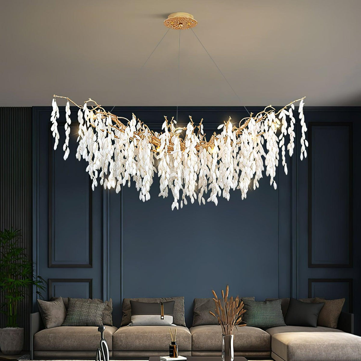 Florealis kroonluchter met cascaderend kristal