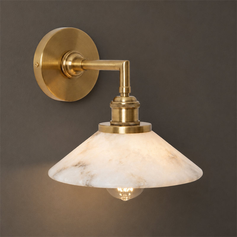 Nivenina wandlamp met albasten kap in