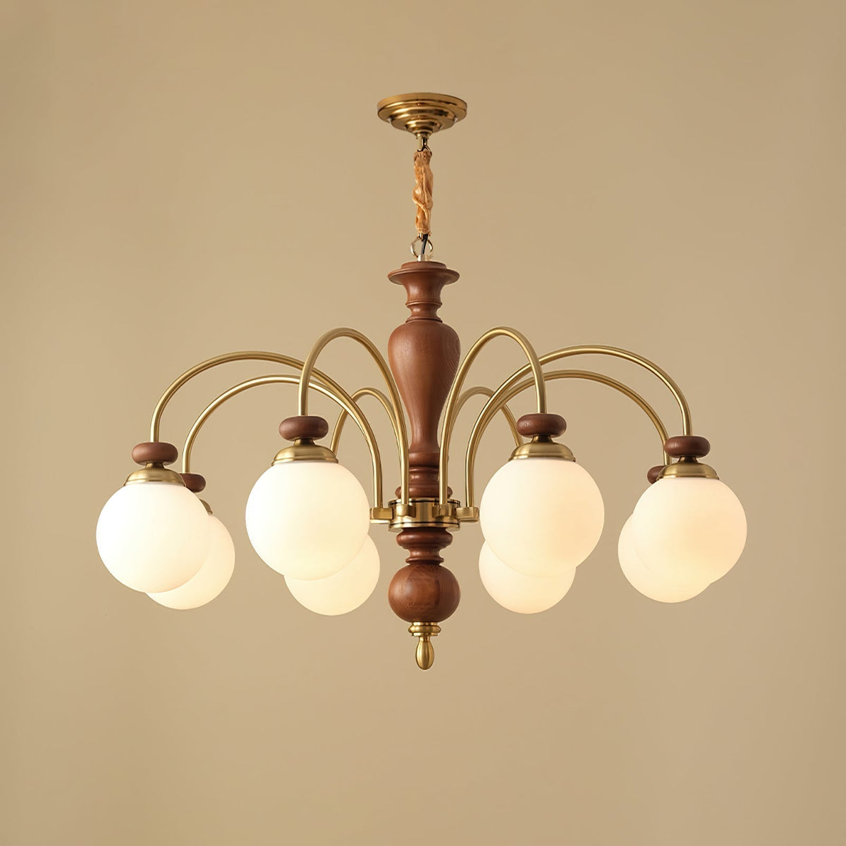 Elverian Kroonluchter Klassiek Hout messing