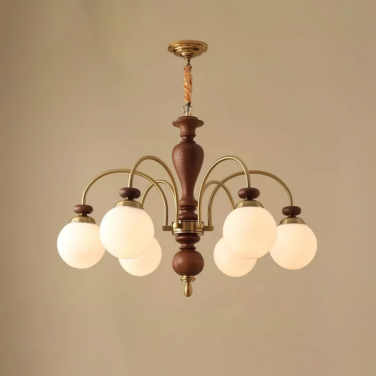 Elverian Kroonluchter Klassiek Hout messing