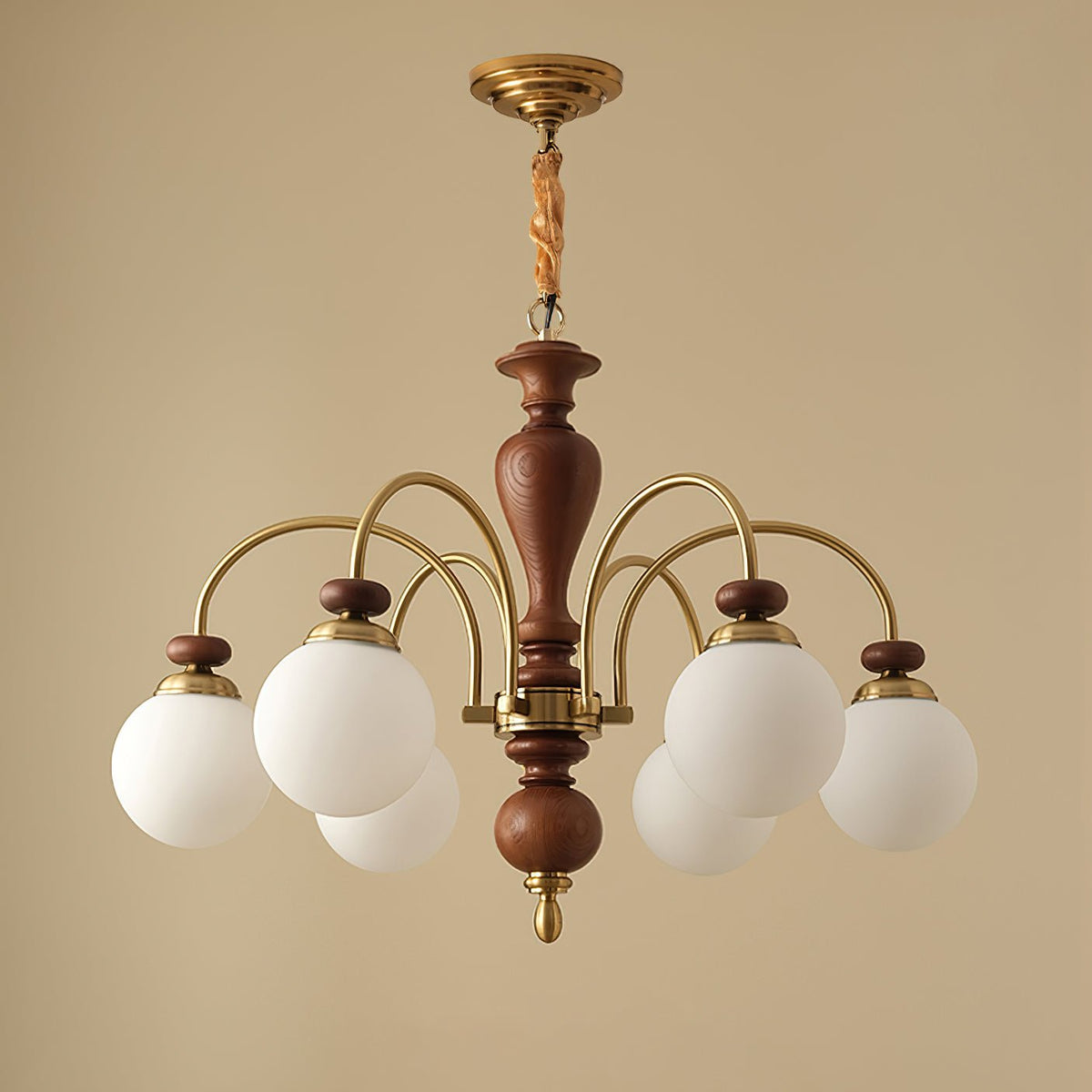 Elverian Kroonluchter Klassiek Hout messing