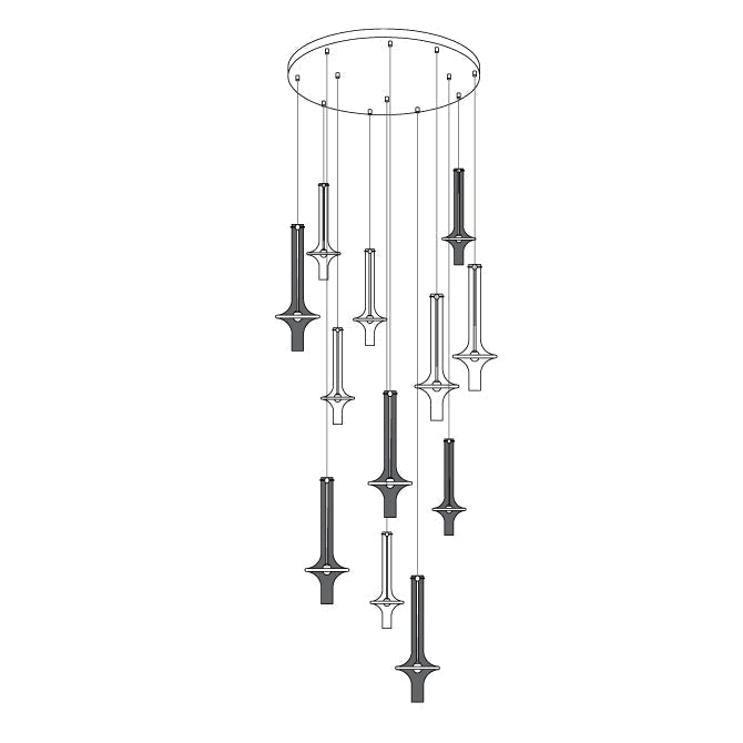 Sarenol glas industriële glamoureus hanglamp